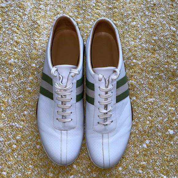 BALLY Classic White Green Sneakers - Picture 4 of 12
